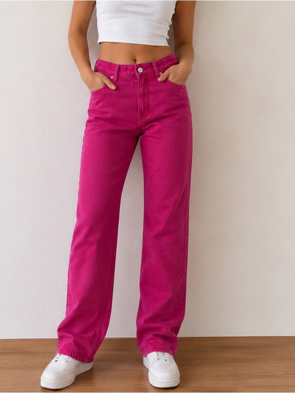 Zara Fuchsia Straight Leg Jeans